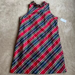 NWT! Crown & Ivy | Tartan Plaid Shift Dress Ruffle Collar Pockets! Size 14